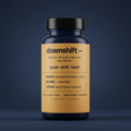 Downshift ADHD-Brain Sleep Stack bottle — 200mg magnesium bisglycinate, 200mg L-theanine, 100mg phosphatidylserine, melatonin-free